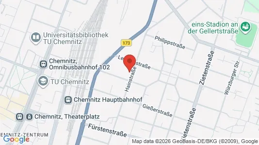 Apartments for rent i Chemnitz - kort over placeringen