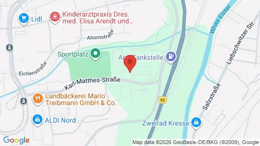 Apartments for rent i Gera - kort over placeringen