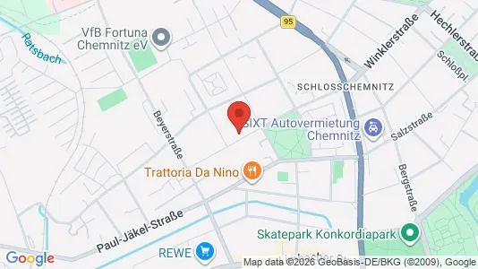 Apartments for rent i Chemnitz - kort over placeringen