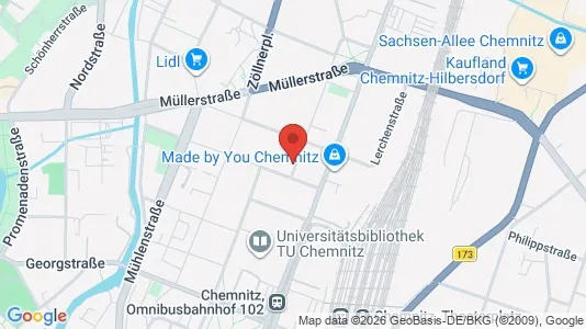 Apartments for rent i Chemnitz - kort over placeringen