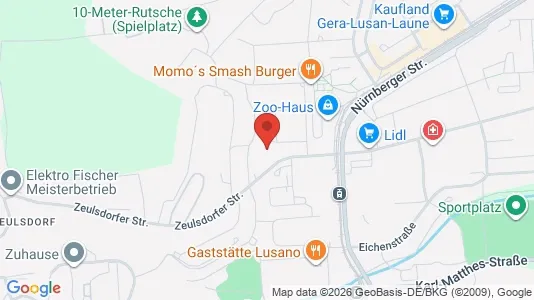 Apartments for rent i Gera - kort over placeringen