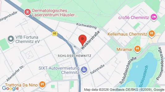 Apartments for rent i Chemnitz - kort over placeringen