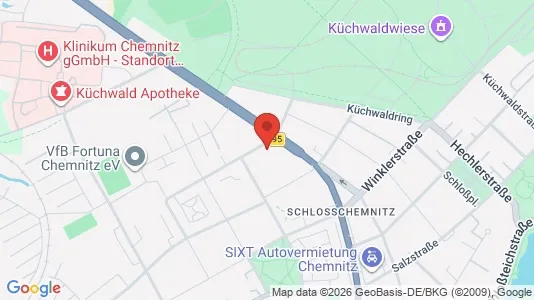 Apartments for rent i Chemnitz - kort over placeringen
