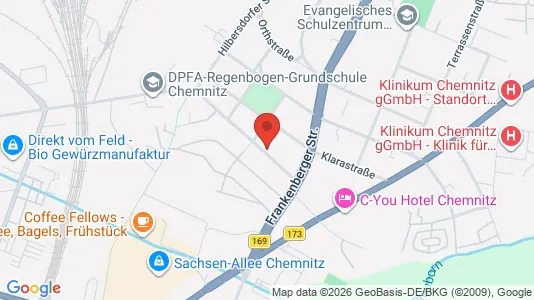 Apartments for rent i Chemnitz - kort over placeringen