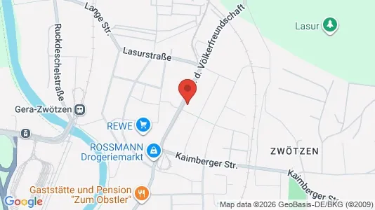 Apartments for rent i Gera - kort over placeringen