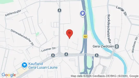 Apartments for rent i Gera - kort over placeringen