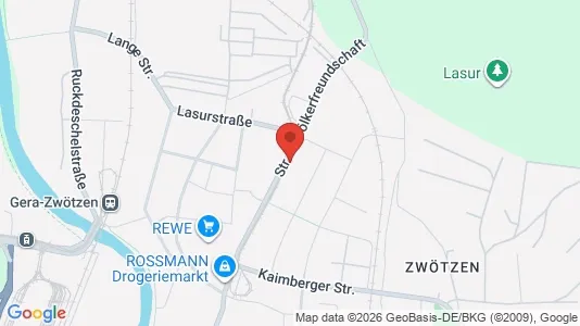 Apartments for rent i Gera - kort over placeringen