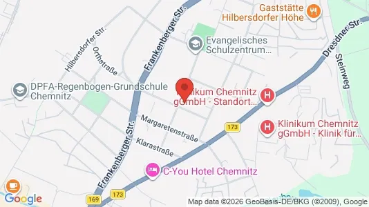 Apartments for rent i Chemnitz - kort over placeringen