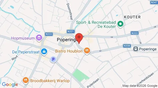 Apartments for rent i Poperinge - kort over placeringen