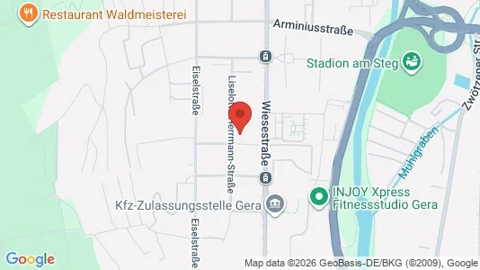 Apartments for rent i Gera - kort over placeringen