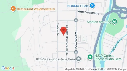 Apartments for rent i Gera - kort over placeringen