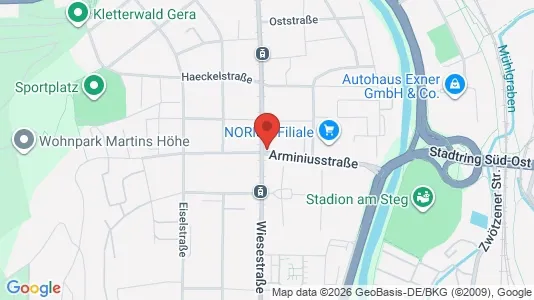 Apartments for rent i Gera - kort over placeringen
