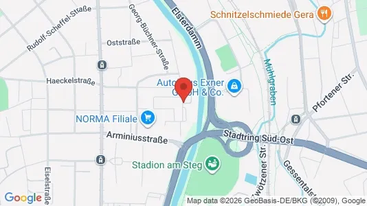Apartments for rent i Gera - kort over placeringen