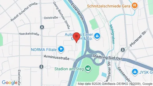 Apartments for rent i Gera - kort over placeringen