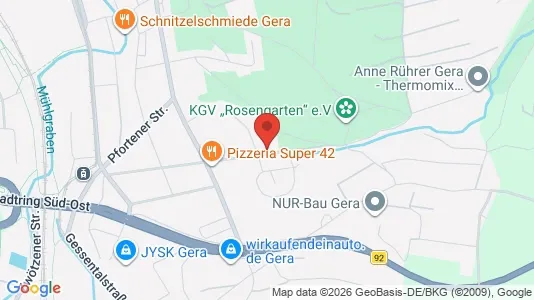Apartments for rent i Gera - kort over placeringen