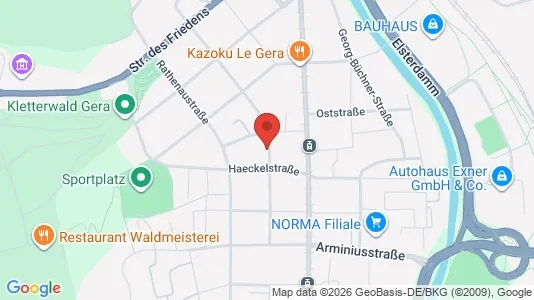 Apartments for rent i Gera - kort over placeringen