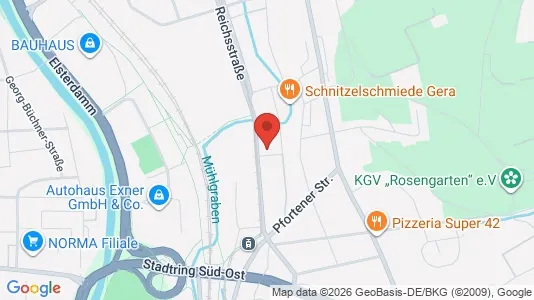 Apartments for rent i Gera - kort over placeringen