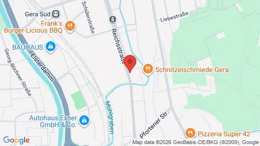 Apartments for rent i Gera - kort over placeringen