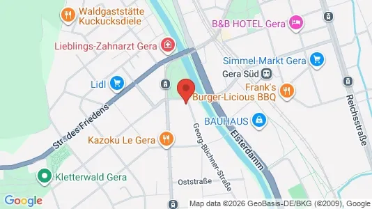 Apartments for rent i Gera - kort over placeringen