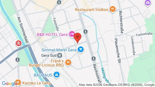 Apartments for rent i Gera - kort over placeringen