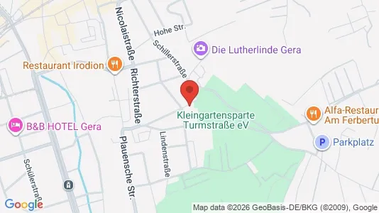 Apartments for rent i Gera - kort over placeringen