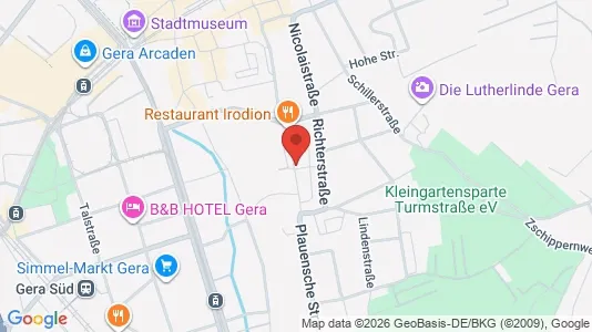 Apartments for rent i Gera - kort over placeringen