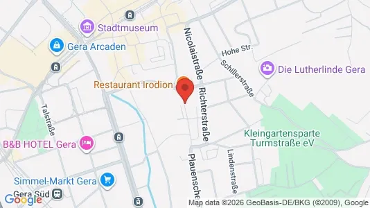 Apartments for rent i Gera - kort over placeringen