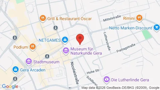 Apartments for rent i Gera - kort over placeringen