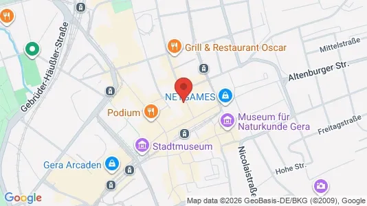 Apartments for rent i Gera - kort over placeringen