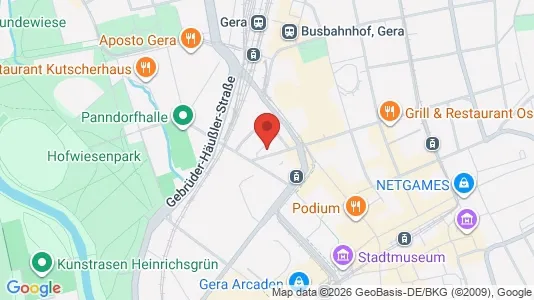 Apartments for rent i Gera - kort over placeringen