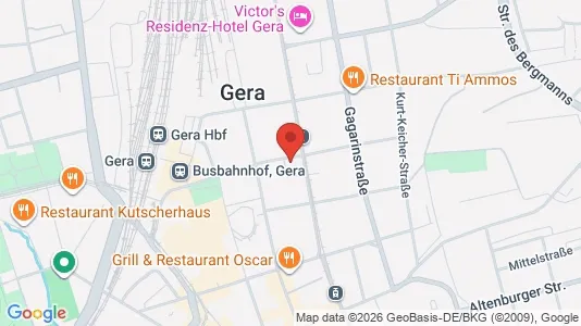 Apartments for rent i Gera - kort over placeringen