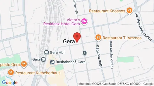 Apartments for rent i Gera - kort over placeringen
