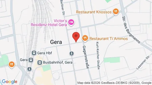 Apartments for rent i Gera - kort over placeringen
