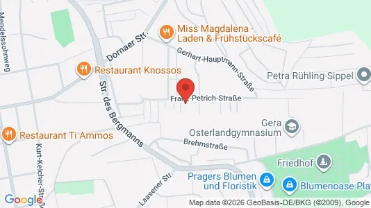 Apartments for rent i Gera - kort over placeringen