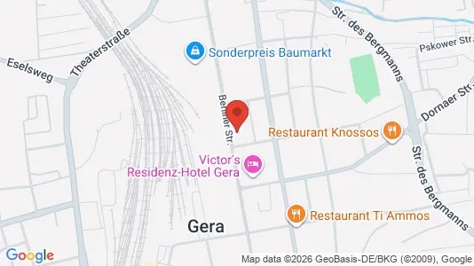Apartments for rent i Gera - kort over placeringen