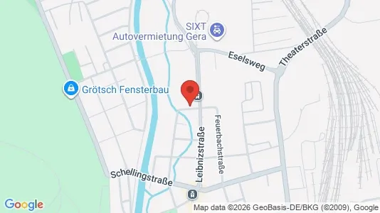 Apartments for rent i Gera - kort over placeringen