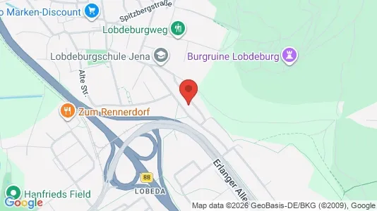 Apartments for rent i Jena - kort over placeringen
