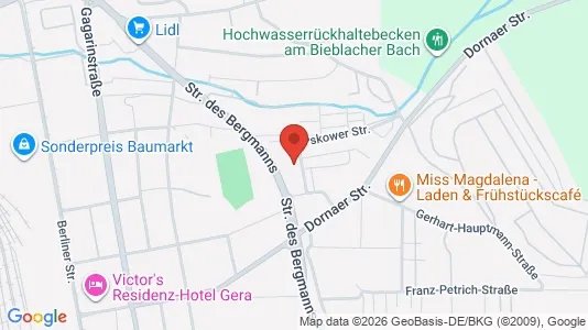Apartments for rent i Gera - kort over placeringen
