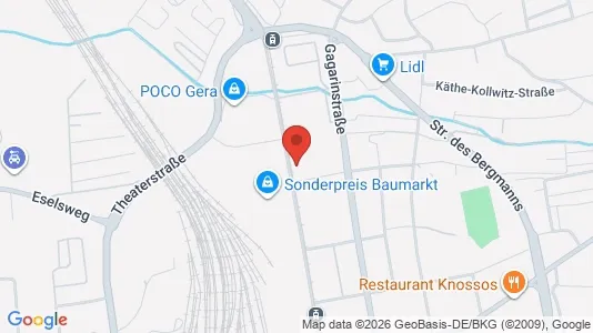 Apartments for rent i Gera - kort over placeringen