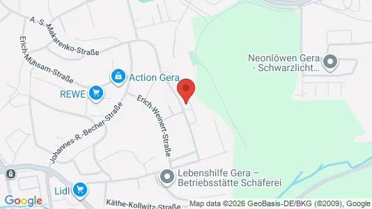 Apartments for rent i Gera - kort over placeringen