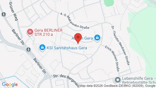 Apartments for rent i Gera - kort over placeringen