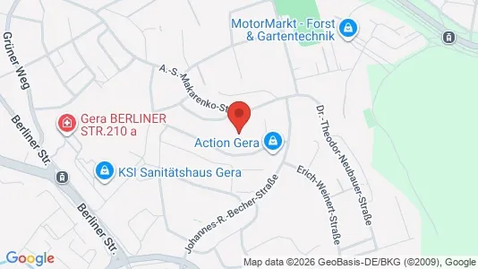 Apartments for rent i Gera - kort over placeringen