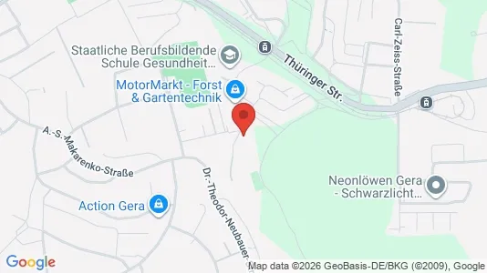 Apartments for rent i Gera - kort over placeringen