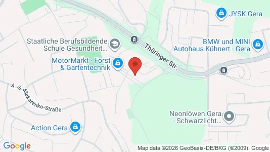 Apartments for rent i Gera - kort over placeringen