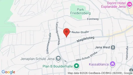 Apartments for rent i Jena - kort over placeringen