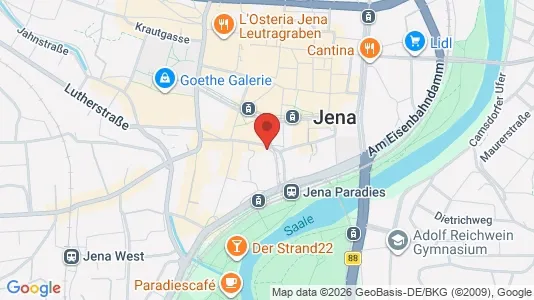 Apartments for rent i Jena - kort over placeringen