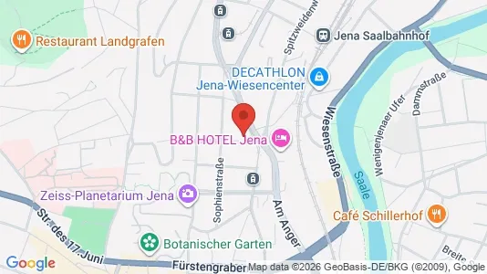 Apartments for rent i Jena - kort over placeringen