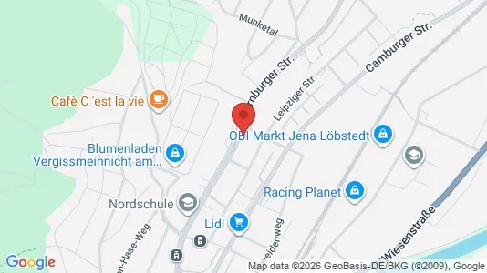 Apartments for rent i Jena - kort over placeringen