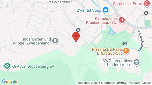 Apartments for rent i Erfurt - kort over placeringen