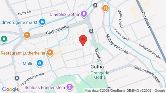 Apartments for rent i Gotha - kort over placeringen